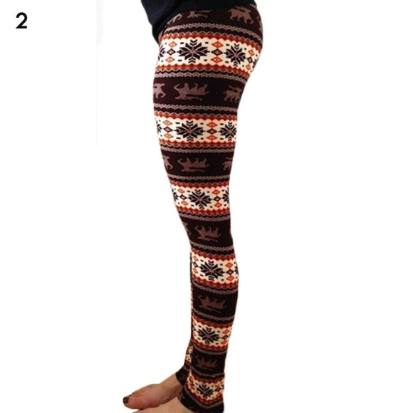 LEGGINGS ORANGE ABSTRACT FULL LENGTH JEGGINGS OS